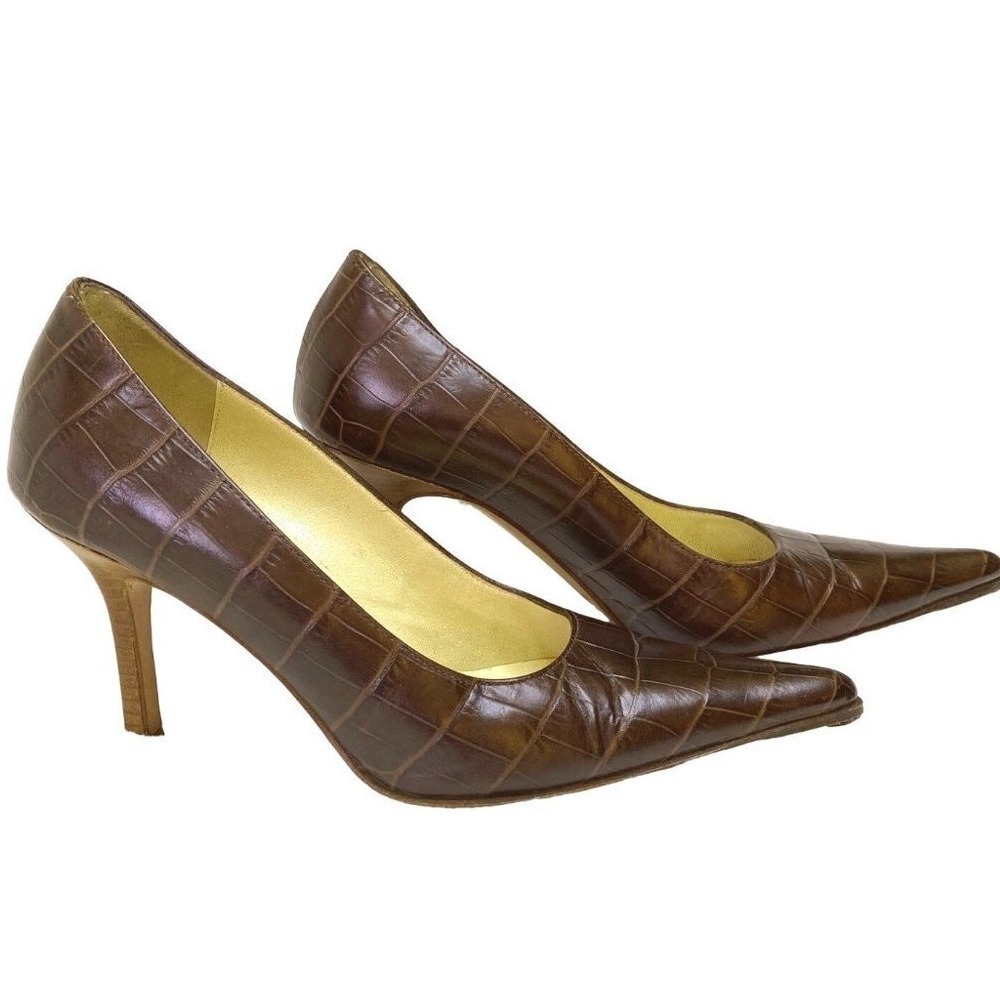Vintage Keneth Cole New York croc embossed‎  pump high heels shoes women 5.5